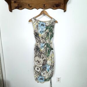 VTG Kate Hill 100% Silk Abstract Tie Waist Dress Quiet Luxury Old Money Upscale